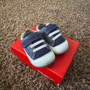 See Kai Run Navy and White Baby Shoes